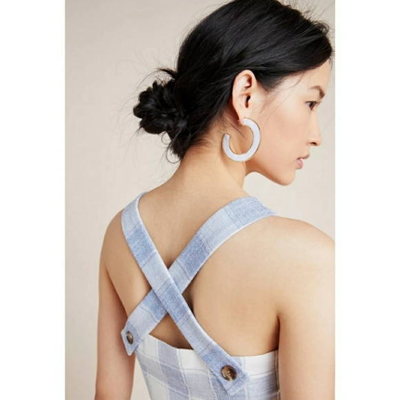 NEW Gal Meets Glam Nikki Gingham Dress blue white - Picture 3 of 10